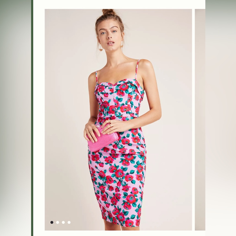 Black Halo Becca Floral Mini Dress; NWT